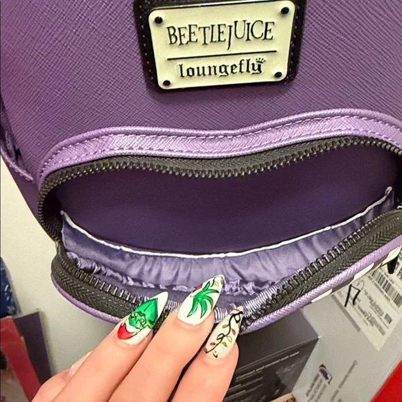Loungefly Purple and Green Beetlejuice Backpack - Picture 6 of 7